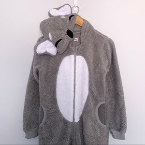 Cute Fluffy Zip Up Koala Animal Onesie Costume Cozy Comfy PJ's Pajamas (S)